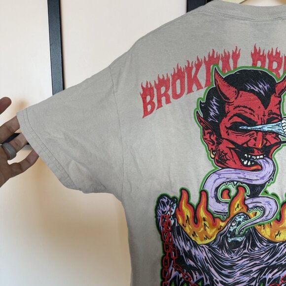 Broken Promises WORST IN ME TEE SAND size large 100% cotton Never Forgive forget - Picture 13 of 16
